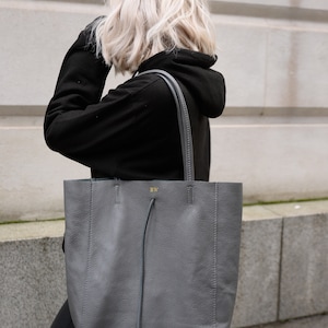 Bolso tote de piel auténtica personalizado – Bolso con monograma personalizado – Regalo para ella