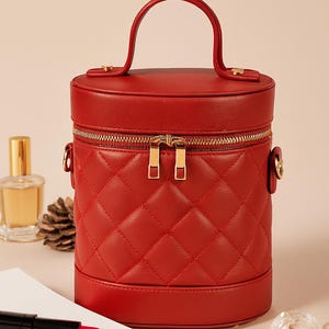 Quilted Leather Vanity Bag