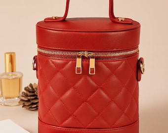 Quilted Leather Vanity Bag