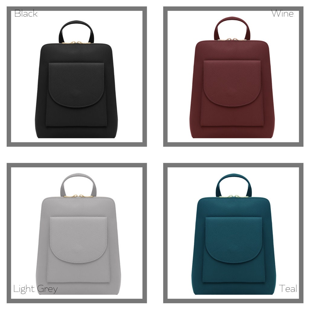 Leather Backpack with monogram choose from 14 colours Etsy