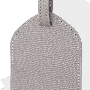 Personalised Leather Luggage Tags Pink, Grey Light Grey