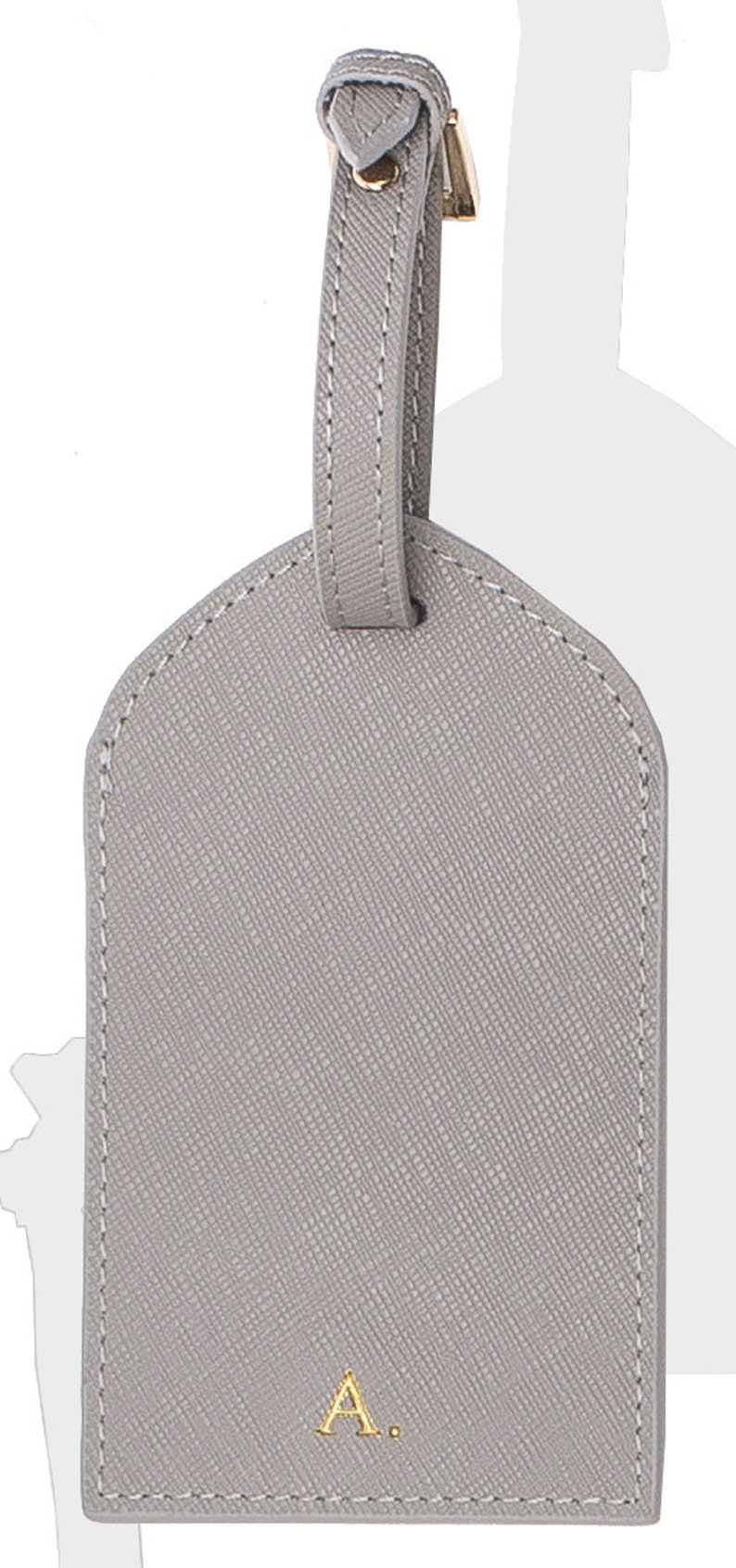 Personalised Leather Luggage Tags Pink, Grey Light Grey