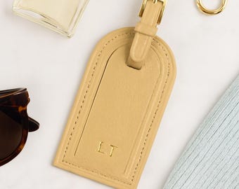 Personalized Grained Leather Luggage Tag