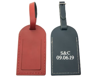 Personalised Leather Luggage Tag Set
