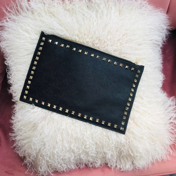 Black Clutch/Pouch - Vegan leather