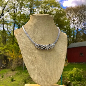 Designer John Hardy Sterling Silver and 18K Gold Slide Necklace - Wide Wheat Link Chain and Fine Two Tone Enhancer Pendant WhistlingGyosyVTG