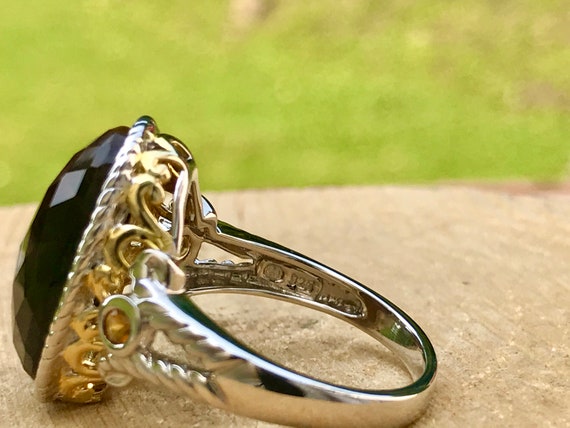 Sterling Silver Faceted Tigers Eye Citrine Ring -… - image 5