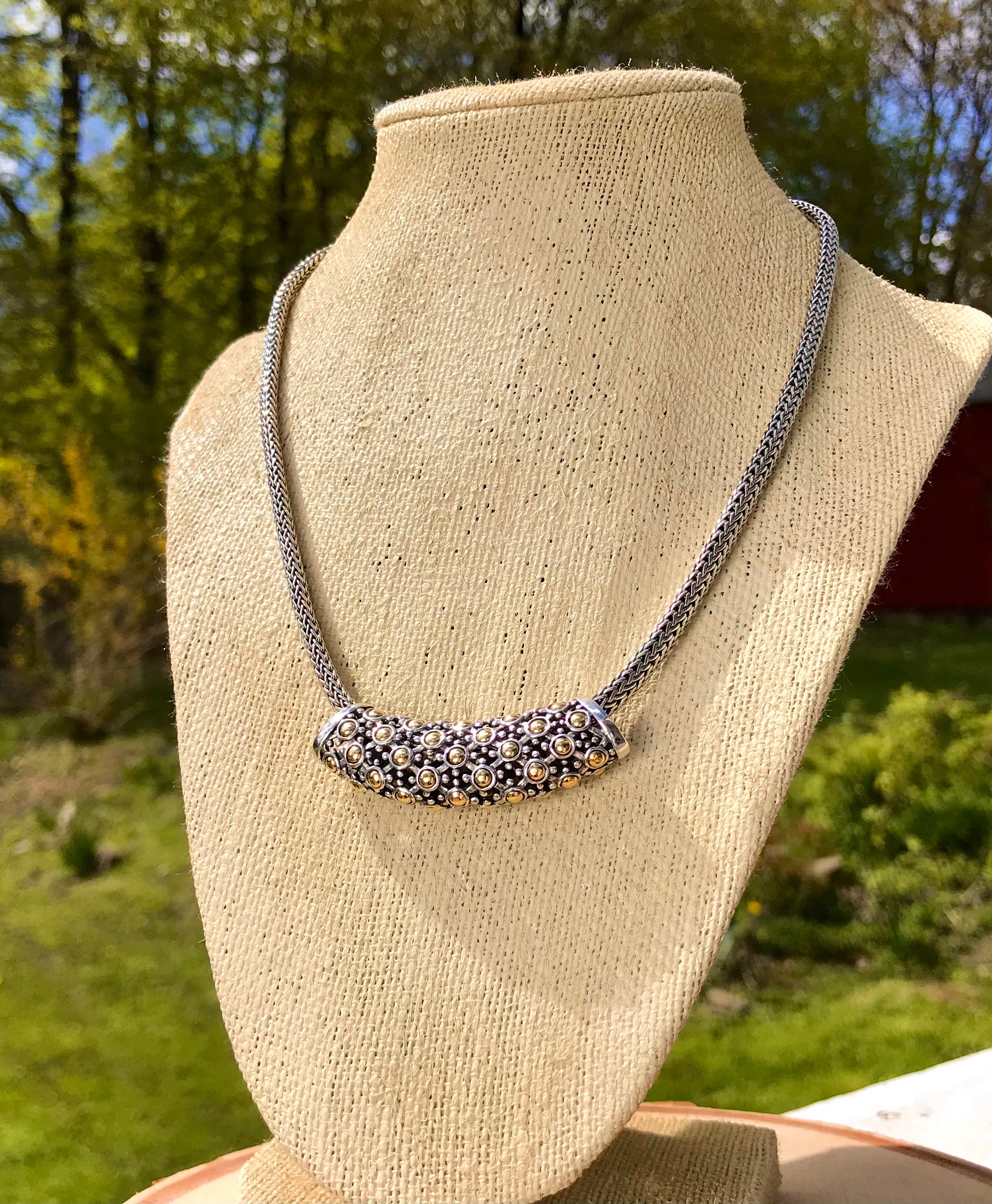 Designer John Hardy Sterling Silver and 18K Gold Slide