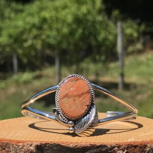 Sterling Silver Brown Jasper Cuff Bracelet - 925 Simple Boho Cuff - Everyday Bracelet - Gift for Friend - Gift for Her - WhistlingGypsyVTG