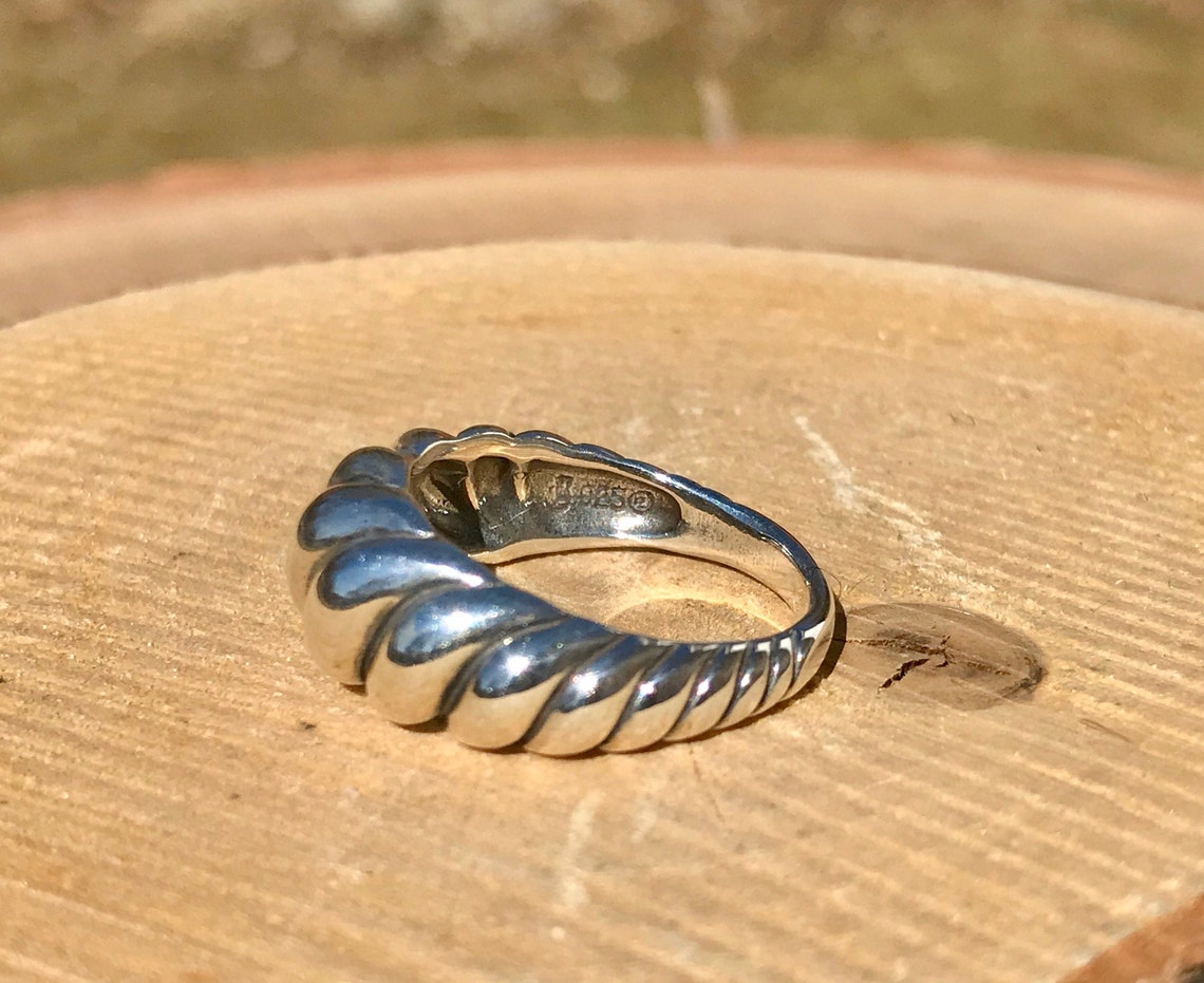 Relios Silver Rings Carolyn Pollack Relios Ring: Ribbed Sterling Silver Band, Size 8 - Etsy