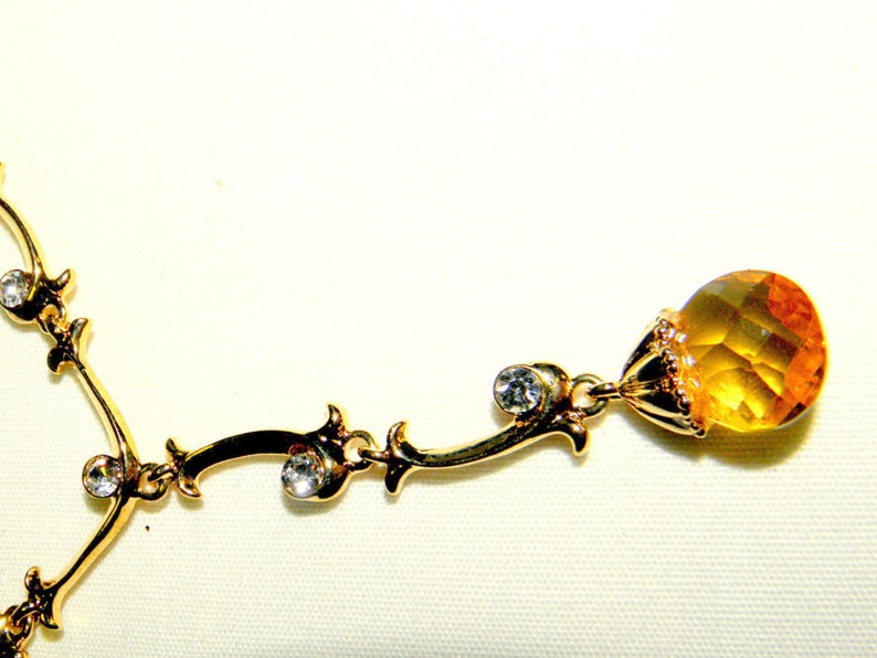 Yellow Topaz and Crystal Necklace image 2