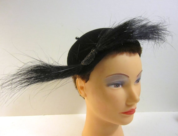 Black Wool Fascinator