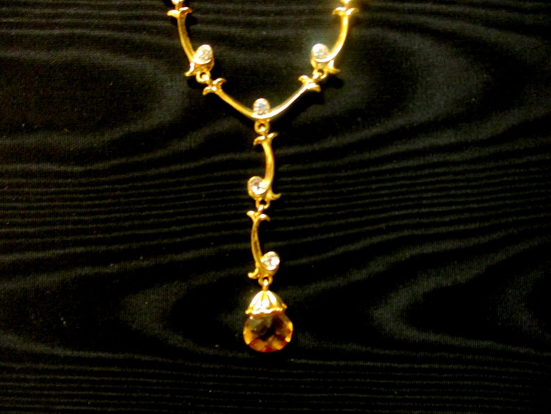 Yellow Topaz and Crystal Necklace image 3