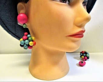 Fun & Colorful Wooden Bead Earrings