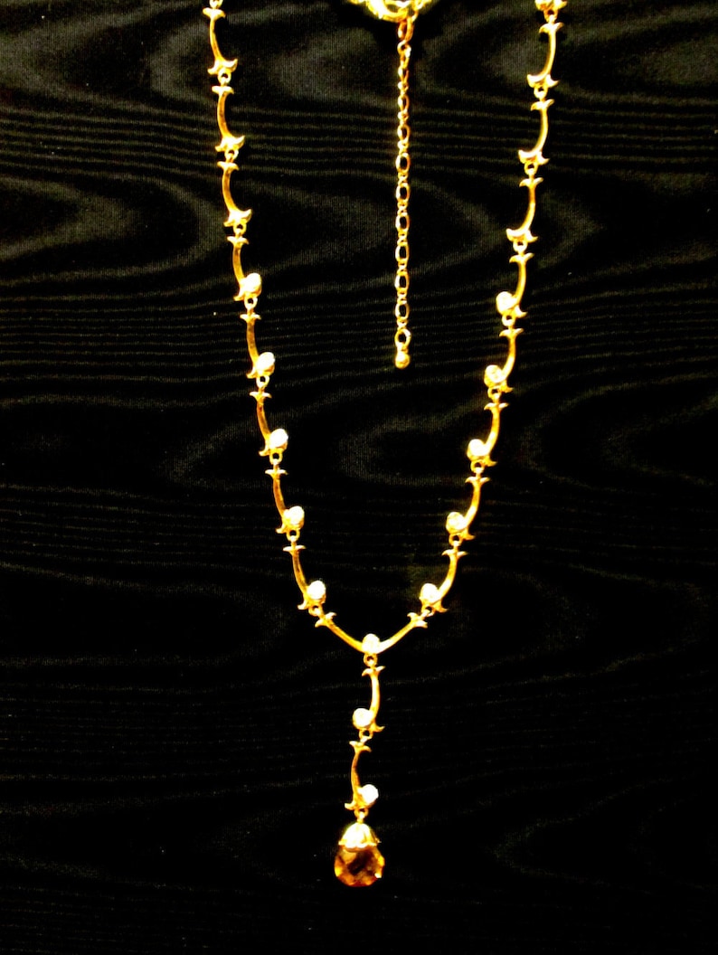 Yellow Topaz and Crystal Necklace image 1