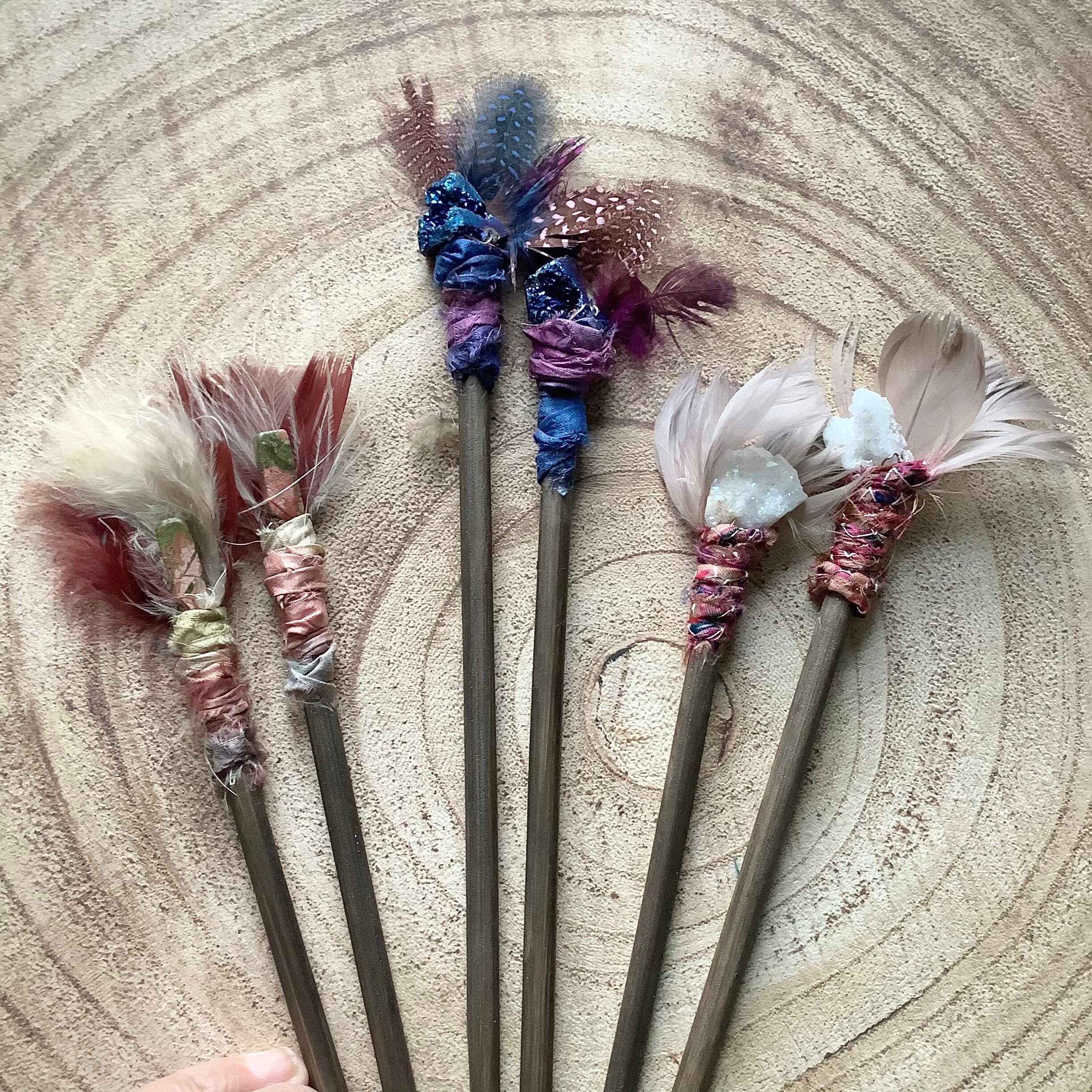 Boho Feather Hair Sticks Feathers for Hair Long Hair Etsy