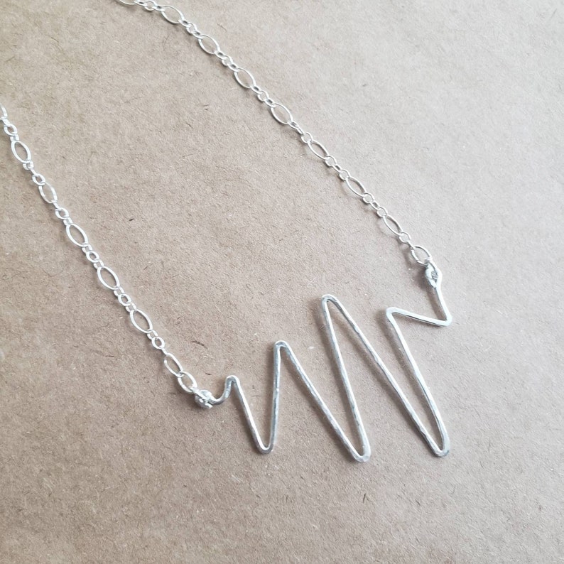 Heartbeat Necklace, Sterling Silver Heartbeat Pendant, Mother's Day Gift, Memento Gift, Gift for Nurse, Gift for Doctor, EKG Necklace image 10