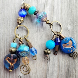 Blue Bird Earrings, Naturecore Bird Jewelry for Bird Lover Gift Under 35, Cottagecore Nature Lover Gift for Her, Whimsical Gift for Daughter
