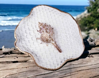 Seashell Dish Beach Wedding Gift, Jewelry Dish Seashell Home Decor, Summer Wedding Gift, Coastal Cowgirl Birthday Gift Naturecore Decor