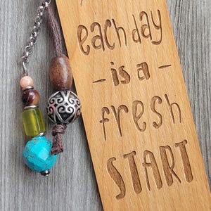 Wood Bookmark Tassels, Unique Gift Under 20, Birthday Gift for Book Lover, Boho Gift for College Roommate Positive Affirmations Gift for Her