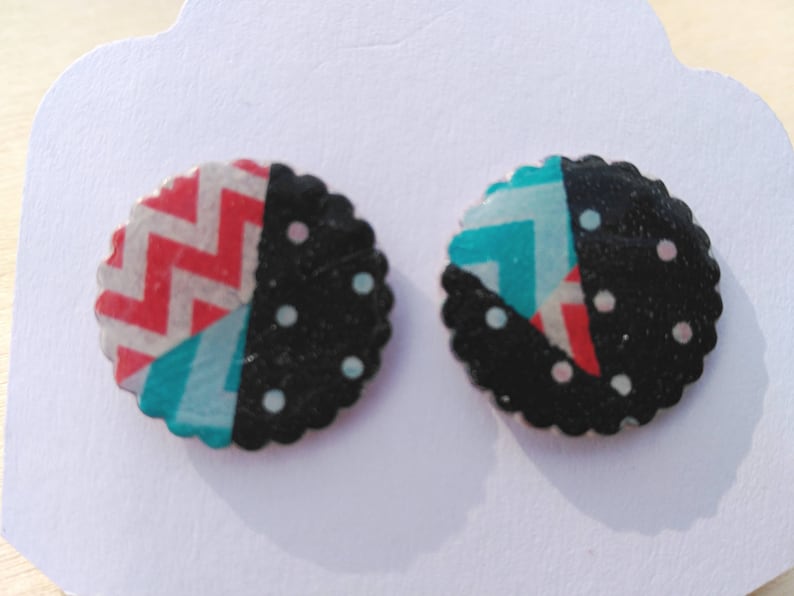Small earrings Fun earrings Lightweight earrings Stud earrings: Polka dot earrings Earrings for tweens Earrings for Teens