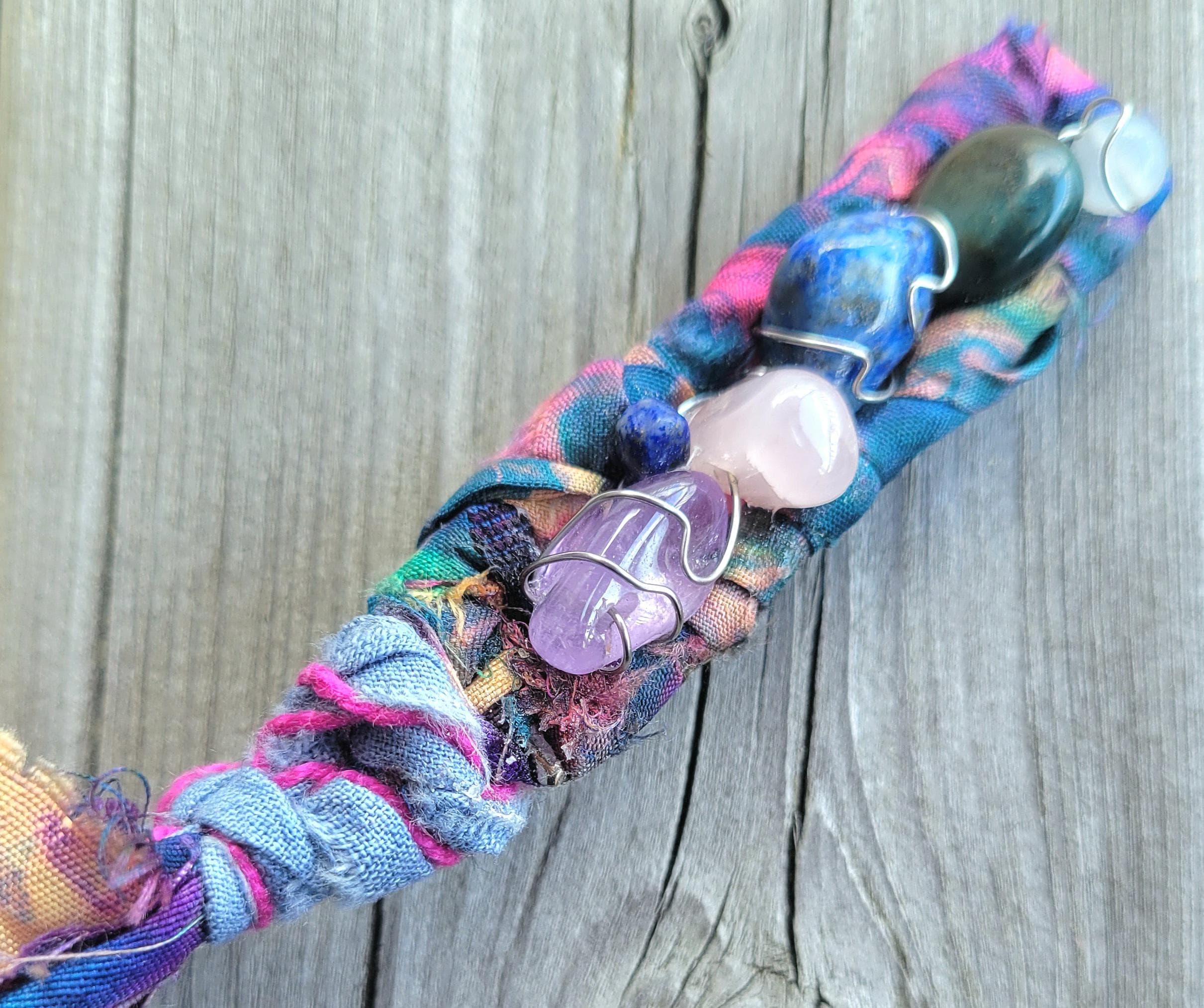 Recycled Denim and Silk Streamers Hair Clip, Boho Chic Accessory Hair Jewelry, Unique Gift for Daughter, Sustainable Gift for Her Under 30