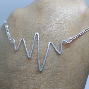 Heartbeat Necklace, Sterling Silver Heartbeat Pendant, Mother's Day Gift, Memento Gift, Gift for Nurse, Gift for Doctor, EKG Necklace image 5