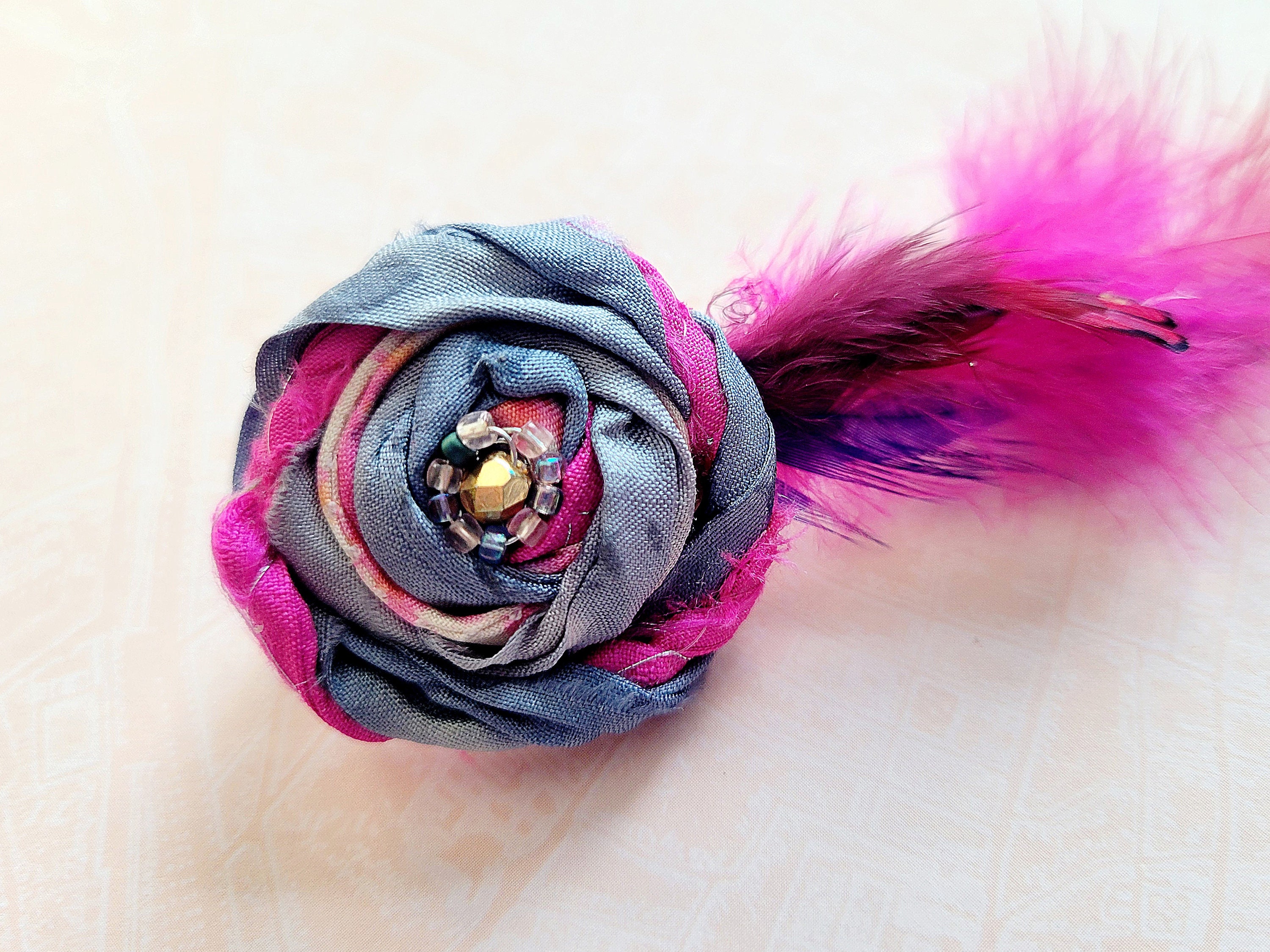 Vintage 80’s handmade feather & rhinestone fascinator hat pin/brooch Vintage Feather Hats for Women for sale - eBay main image 2