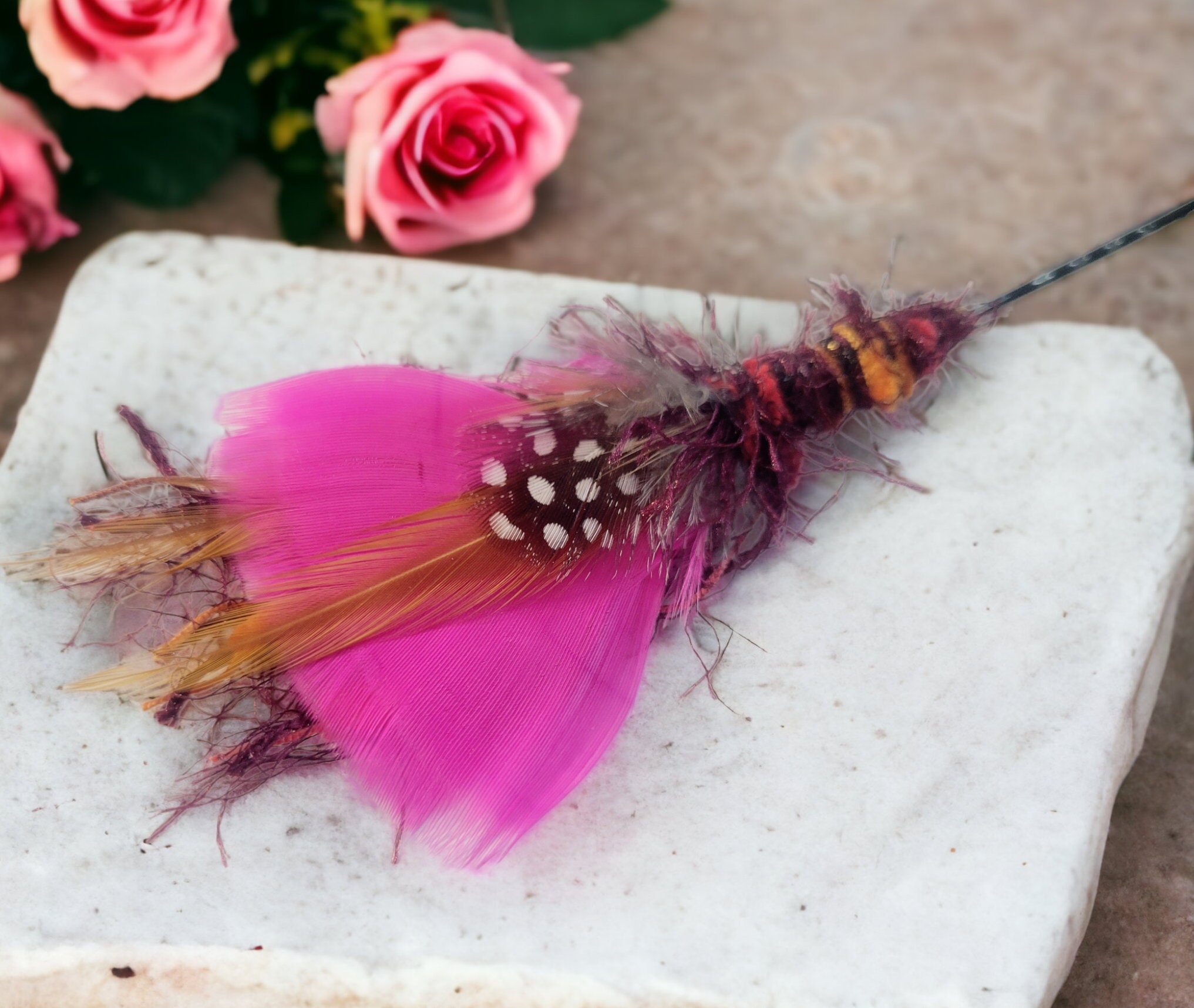 Pink Feathers Hair Pin Hair Accessory for Best Friend Pink Photo Prop for Daughter Hair Feathers Boho Birthday Gift for