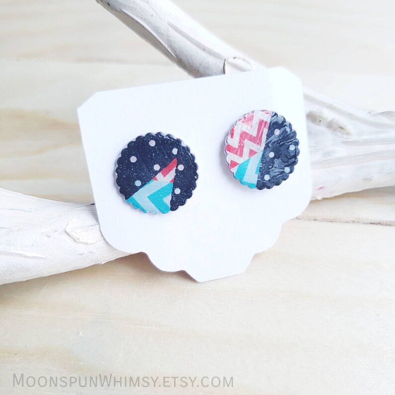 Small earrings Fun earrings Lightweight earrings Stud earrings: Polka dot earrings Earrings for tweens Earrings for Teens