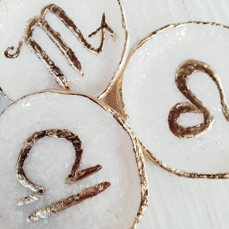 Zodiac Ring Dish Astrology Birthday Gift Jewelry Holder Etsy