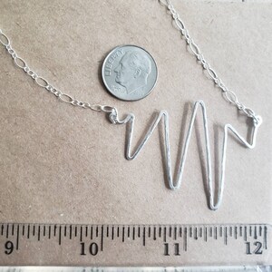 Heartbeat Necklace, Sterling Silver Heartbeat Pendant, Mother's Day Gift, Memento Gift, Gift for Nurse, Gift for Doctor, EKG Necklace image 4