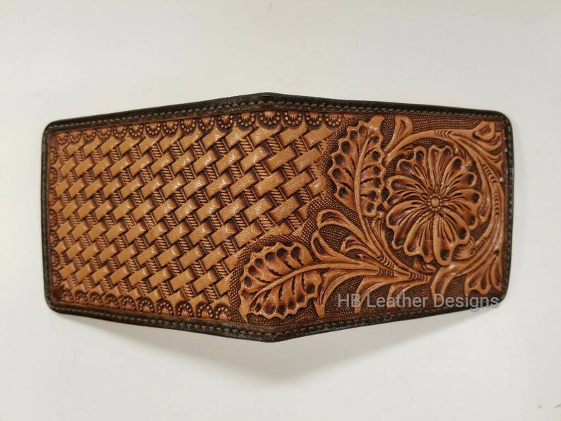 Custom Carved Cowboy Style Minimalist Money Clip Wallet Etsy - image 0