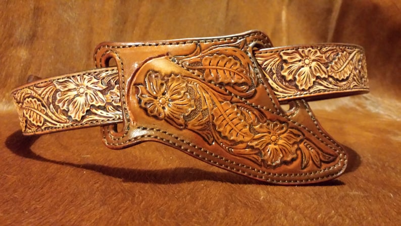 Custom Sheridan Style Floral Carved Knife sheath with Matching | Etsy