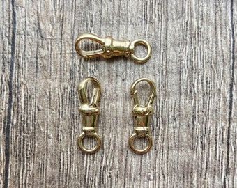 14K Yellow Gold Dog Clip Watch Swivel Clasp New