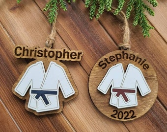 Personalized Karate Ornament: Martial Arts Belt Ranking Gift