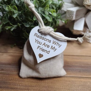 Reasons Why You Are My Friend hearts, Friendship Hearts for best friend,  unique birthday gift for her, Bridal party gifts
