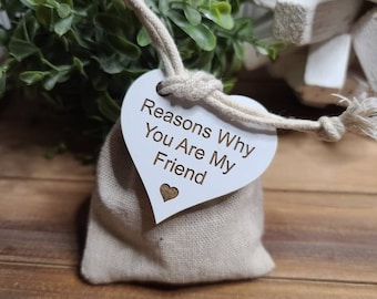 Reasons Why You Are My Friend hearts, Friendship Hearts for best friend,  unique birthday gift for her, Bridal party gifts