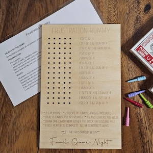 Frustration Rummy Game Board, Housewarming Gift, Family Game Night Gift, Gift For New Couple, Christmas Gift for Game enthusiast