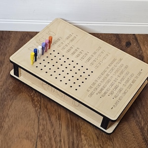 Phase 10 phase tracker with storage box, family game night, gift for family, housewarming gift, wedding gift