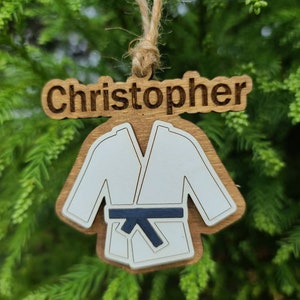 Karate gift, personalized Karate ornament, Martial Arts Christmas ornament, belt ranking gift image 3