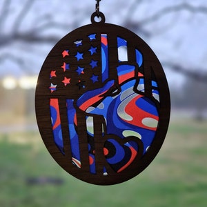 Military Suncatcher, Gift for Military Family, Mother's or Father's Day Present for Military Parent, Blue Star family gift