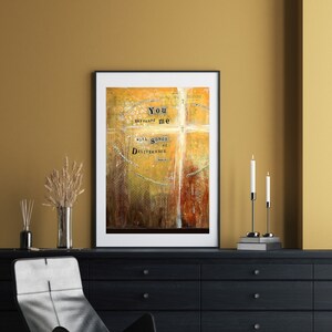 Fine Art Print 'You surround me with songs of Deliverance' Psalm 32:7 Comfort Cross Spiritual Freedom Bible Encouragement Art A5 A4 A3
