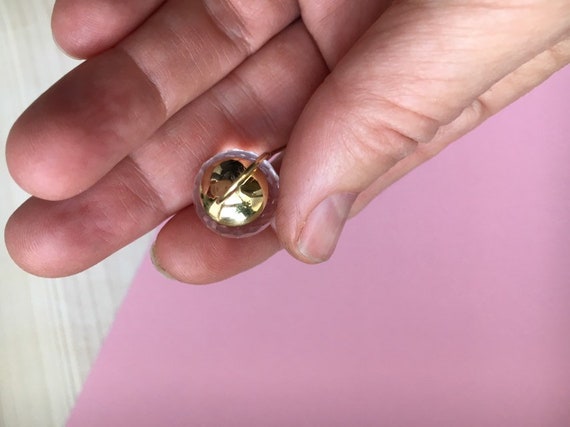 Orecchini A Sfera In Oro Giallo 9kt Con Cristallo Sfaccettato – Chiusura Andralok, 6 Mm, Peso 0.82g