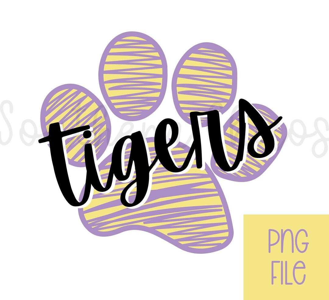 LSU Tigers Paw Print PNG - Etsy