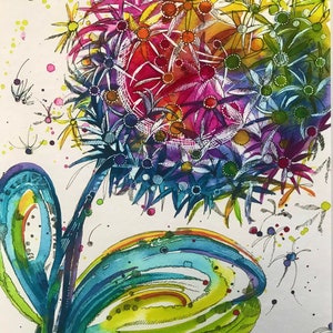 A4 Print/ Art Print/ Wall Art Print/ Allium Print/ Flower Art Print/ Floral Art Print