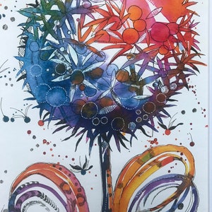 A4 Print/ Print/ Art Print/ Wall Art Print/ Watercolour Art Print/ Allium Print/ Floral Art Print