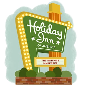 The Holiday Inn Sign, Motel Sign Art, Digital Download, Retro Motel Sign Art, Retro Signage, Motel Signage, Vintage Motel Sign, Motel Art
