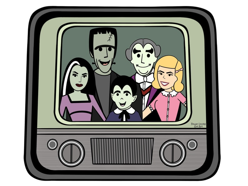 PRINTABLE Halloween Wall Art the Munsters Family Portrait in - Etsy
