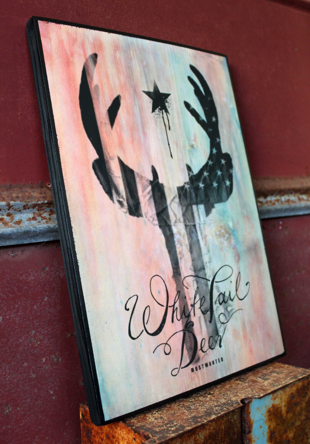 Whitetail Deer Head With American Flag, Stars & Stripes ...